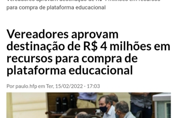 Vereadores aprovam compra de licença de plataforma EAD para realização de curso online, Franca/SP